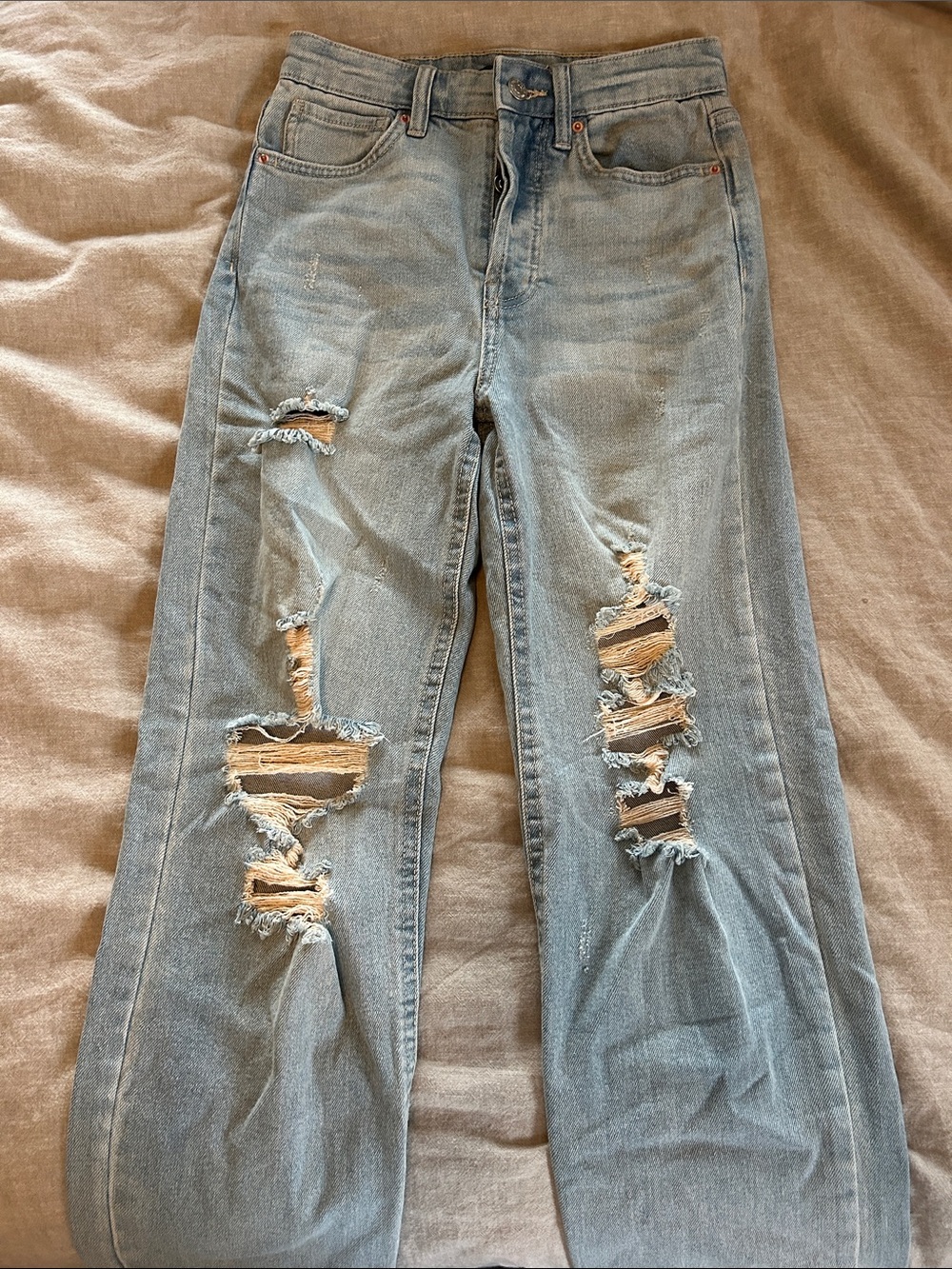 wild fable Distressed Light Blue Boyfriend Jeans